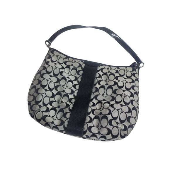 COACH EUC F29941 SIGNATURE MONOGRAM HOBO SHOULDER BAG - Picture 1 of 7